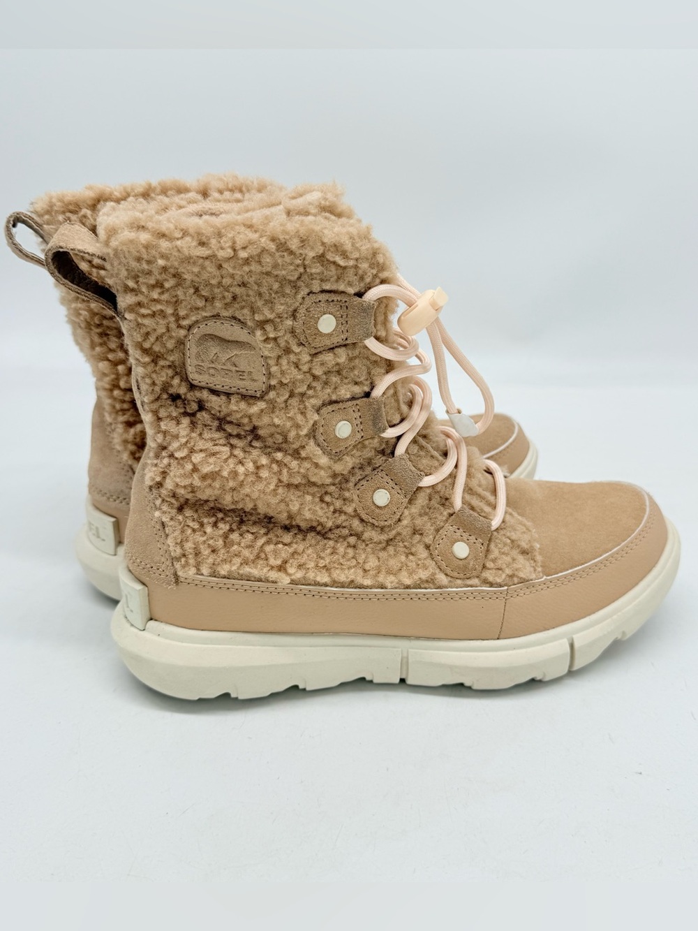 Sorel Youth Explorer Cozy Snow Boot Kids Size 4 Waterproof Insulated Cream Beige